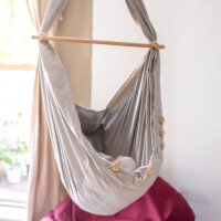 Federwiege mit Tipi Bio Grey Anthrazit Schafwolle