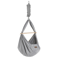 Federwiege mit Deckenbefestigung Bio Grey Schafwolle