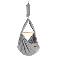 Federwiege mit Tipi und Motor Bio Grey Schafwolle Weiß Motor Weiß