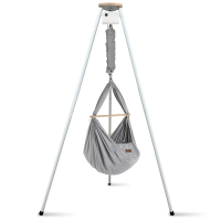 Federwiege mit Tipi und Motor Bio Grey Kunstfaser Weiß Motor Weiß