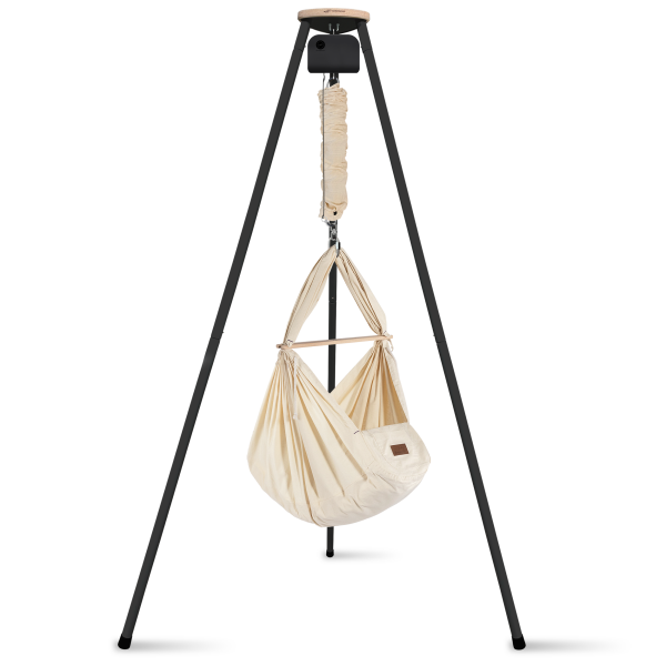 Federwiege mit Tipi und Motor Bio Schafwolle Anthrazit Motor Anthrazit