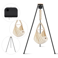 Federwiege mit Tipi und Motor Bio Schafwolle Anthrazit Motor Anthrazit